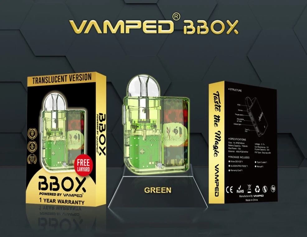 China Vape Factory Wholesale Vamped Aladdin PRO Bbox Pod Rechargeable Open System Vape Pod Vape Kit