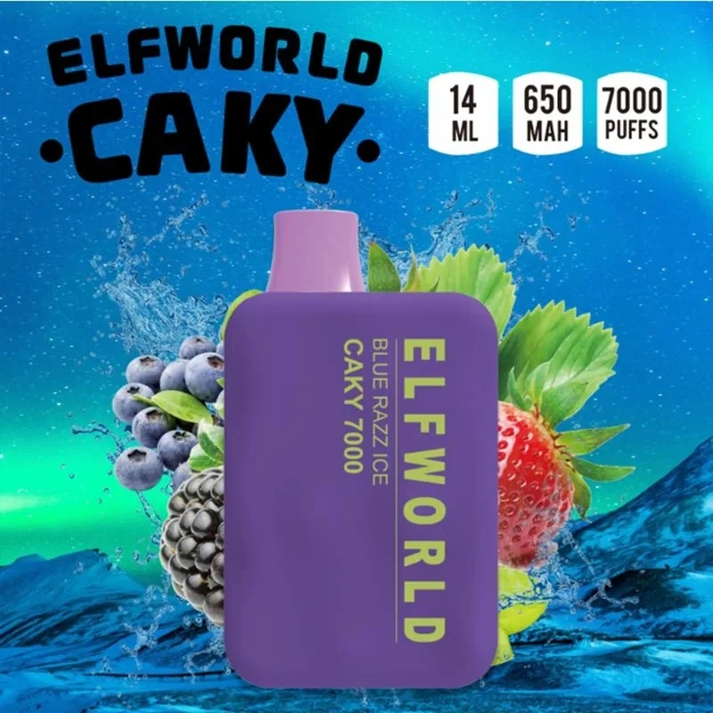 14 Ml E-Liquid Prefilled Elfworld Caky 7000 Puffs Disposable Vape Pod